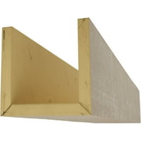 Ekena Millwork 10W 10H 16' L 3-fețe dur cedru Endurathane Fau lemn tavan grindă, alb spălate