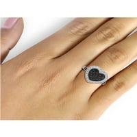 JewelersClub Sterling Silver Carat alb diamant inima Cluster inel pentru femei