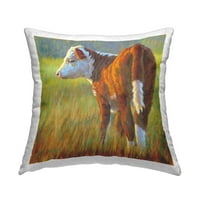 Stupell Industries fermă animale bovine pășunat imprimate arunca perna design de Rita Kirkman