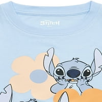 Tricou grafic Lilo și Stitch Girls cu mâneci scurte, mărimi 4-16