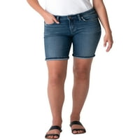 Silver Jeans Co. Pantaloni scurți Suki Mid Rise pentru femei, dimensiuni talie 24-36
