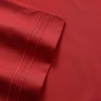 Madame Marie Contemporan Microfibră Dormitor Culoare Solidă Pat Set Foaie Regina-Roșu
