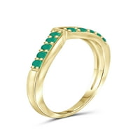 JewelersClub Emerald Inel Birthstone Bijuterii-0. Carate Smarald 14k aur placat cu argint inel Bijuterii-Gemstone inele cu hipoalergenic