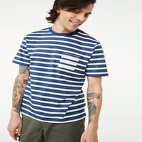 Tricou de buzunar cu dungi pentru bărbați cu asamblare gratuită