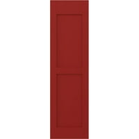 Ekena Millwork 18 W 66 H Americraft Două Panouri Plate Egale Exterioare Obloane Din Lemn Real, Roșu Foc