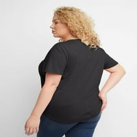 Hanes Originals femei relaxat Tri-Blend T-Shirt, Plus Dimensiune negru 2X