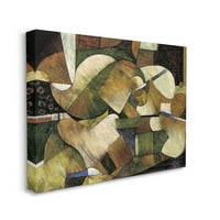 Stupell Industries forme stratificate Cubism aranjament Galerie de pictură învelită pe pânză imprimare artă de perete, Design