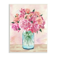 Stupell Industries trandafiri roz garoafe buchet floral ilustrare Design 19, Design de Ziwei Li