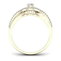 1 3CT TDW diamant 10k Aur Galben Bypass inel de logodna