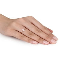 Carate TW diamant 10kt Aur Roz Vintage promisiune inel