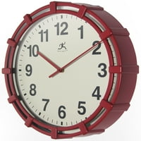 Infinity Instruments Skipper Plastic 16 ceas de perete interior cu mișcare de cuarț pentru cronometrare precisă, roșu