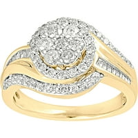 Carat TW diamant 10kt Aur Galben îmbrățișa moda inel