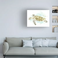 Iunie Erica Vess 'acuarelă Turtle Sea Study II' Canvas Art