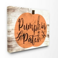 Stupell IndustriesPumpkin Patch tipografie de Halloweenpânză artă de perete de Daphne Polselli