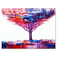 Abstract Copac Colorat Impresionist Pe O Pictură Albă Pânză Art Print