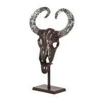 Noble House Dyar aluminiu Artizanale Taur craniu Decor Cu Stand, bronz