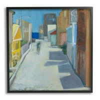Stupell Indtries figură abstractă mergând pe străzile goale ale orașului pictură contemporană, 12, Design de Snne Marie