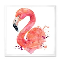 Designart 'portret Abstract de Flamingo roz I' fermă încadrată Art Print