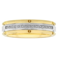 Ct pentru bărbați. t. W. inel cu diamant în ton de Aur Galben Tungsten-bandă de nuntă