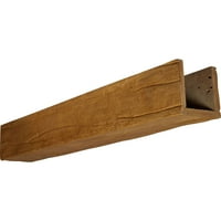 Ekena Millwork 4 W 6 H 12 ' L 3-fețe Riverwood Endurathane Fau lemn tavan grindă, pin Natural