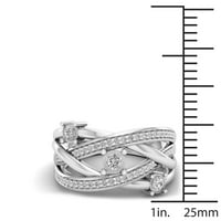 1 4CT TDW diamant s Argint Sterling Cross-Over inel