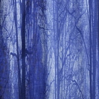 Designart' două căi în pădure albastră ceață ' panou cortină peisaj