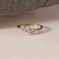 Imperial 1 8CT TDW diamant Twin inima inel în 10k Rose Gold