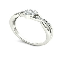 1 4CT TDW diamant s Argint Sterling promisiune inel