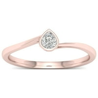 Imperial 1 5CT TDW pere diamant 10k Rose aur Solitaire promisiune inel