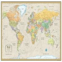 RMC World Classic Wall Map Framed Edition-cadru negru