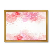 Designart 'stropi abstracte de flori roz II' imprimare modernă de artă încadrată