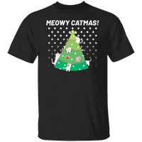 Graphic America festiv Meowy Catmas Crăciun vacanță Animal bărbați tricou grafic
