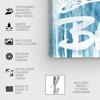Wynwood Studio tipografie și citate Wall Art Canvas printuri 'Be brave Water' citate motivaționale și zicători-Albastru, alb