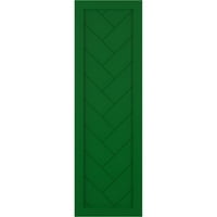 Ekena Millwork 18 W 60 H true Fit PVC cu un singur panou Herringbone stil Modern obloane cu montare fixă, Verde Viridian