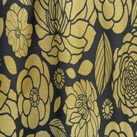 Designart 'Golden Floral Retro II' panou modern pentru perdele de la mijlocul secolului