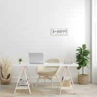 Stupell Industries B frază motivațională fericită vibrații bune plăcuță de înmatriculare noutate pictură artă Neîncadrată imprimare