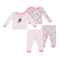 Sol Sleep Toddler fată cu mânecă lungă pijama Sleep Set, dimensiuni luni-4T