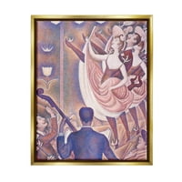 Stupell Industries la Chahut clasic Georges Seurat pictura dans portret pictura metalica aur plutitoare înrămate panza imprimare arta de perete, Design de one1000paintings