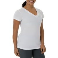 Femei Core Active V-Neck Shirred maneca scurta T-shirt