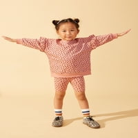 Little Star Organic Toddler Girl 4PK pantaloni scurți pentru biciclete, Dimensiune 12M-5T
