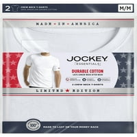 Jockey Essentials, fabricat in America, tricou cu maneca scurta bumbac, 2-pack, 6812