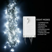 16.4 ft LED-uri Icicle lumini pentru dormitor, alb pur