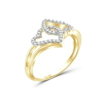 JewelersClub 14k aur placat cu argint Accent alb diamant deschis inel pentru femei