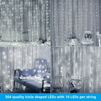 TorchStar 9.8 ft 9.8 ft LED Cortina lumini, Starry Crăciun șir de lumină, interior, decor în aer liber pentru Festival, nunta,
