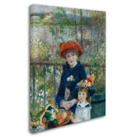 Marcă comercială Artă Plastică 'două surori pe terasă 2' artă pe pânză de Renoir