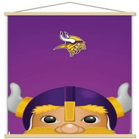 Minnesota Vikings-S. Preston Mascot Victor Poster de perete cu cadru Magnetic din lemn, 22.375 34