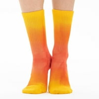 Șosete colorate din bumbac Tie-dye pentru femei șosete moi pentru echipaj, pachet