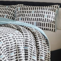 Novogratz Geometrice Bumbac Plain Weave Quilt Seturi, Twin, Gri