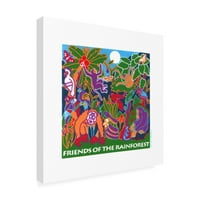 Hillary Vermont modele de animale de companie pentru Oameni 'prietenii pădurii tropicale 1' Canvas Art