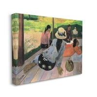 Stupell Home D Victorcor Village Lounge figuri Native pictură clasică pânză artă de perete de Paul Gauguin